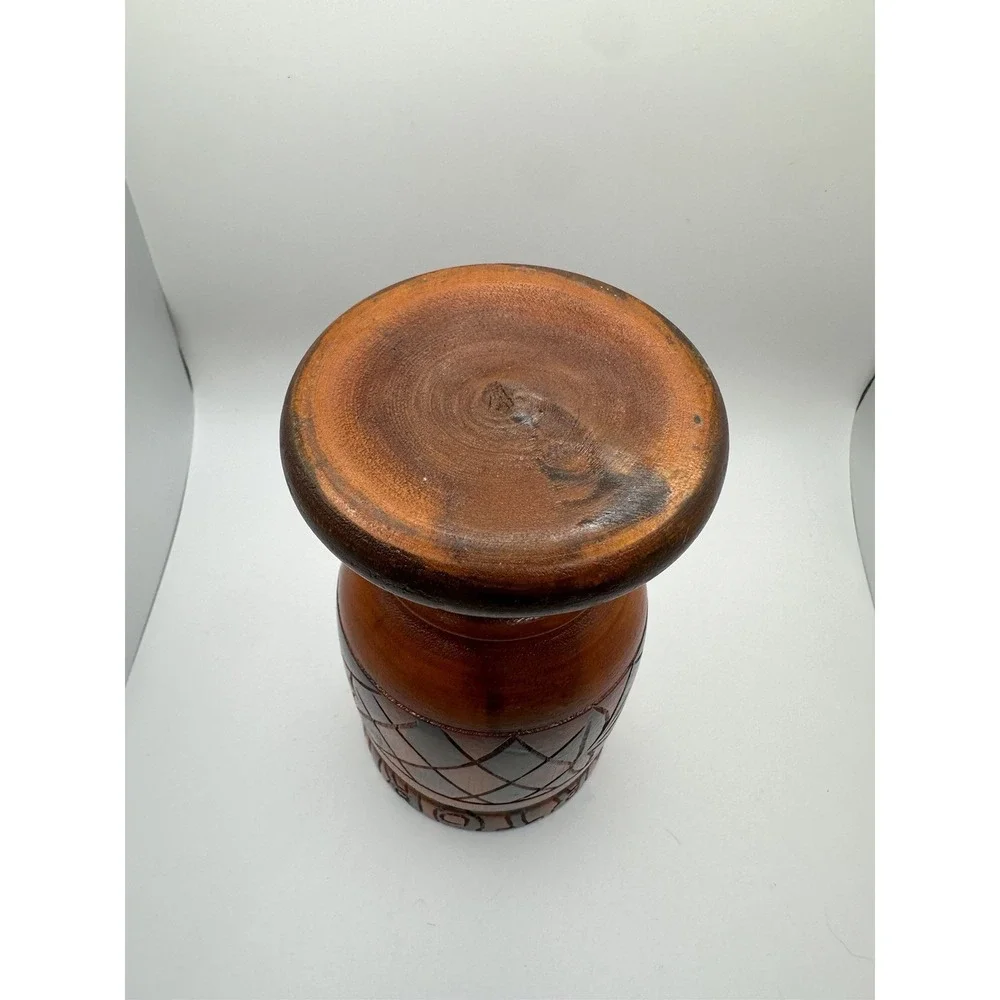 1970s Large Vintage Wood Carved Puerto Rico‎ Mortar & Pestle Great Condition